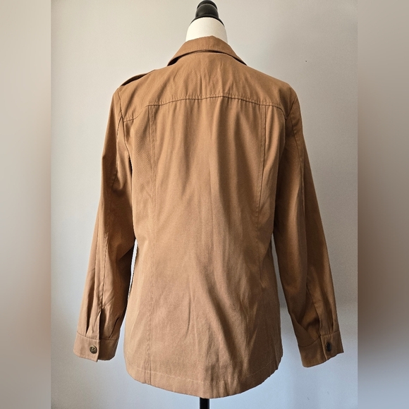 KARL LAGERGELD Tan Utility Jacket with Black Trim. Size Small - Picture 6 of 15